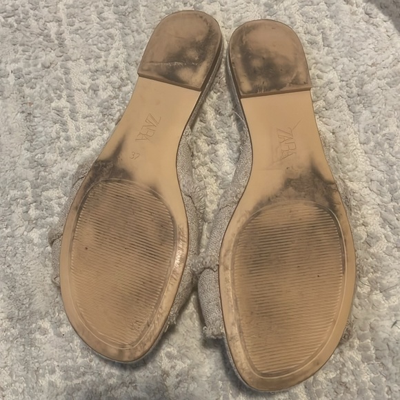 ZARA LINEN FLAT SANDALS - Picture 3 of 4
